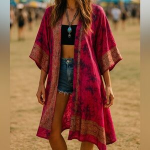 Silk Kimono shawl duster